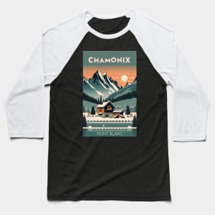 A Vintage Travel Art of Chamonix - France Baseball T-Shirt